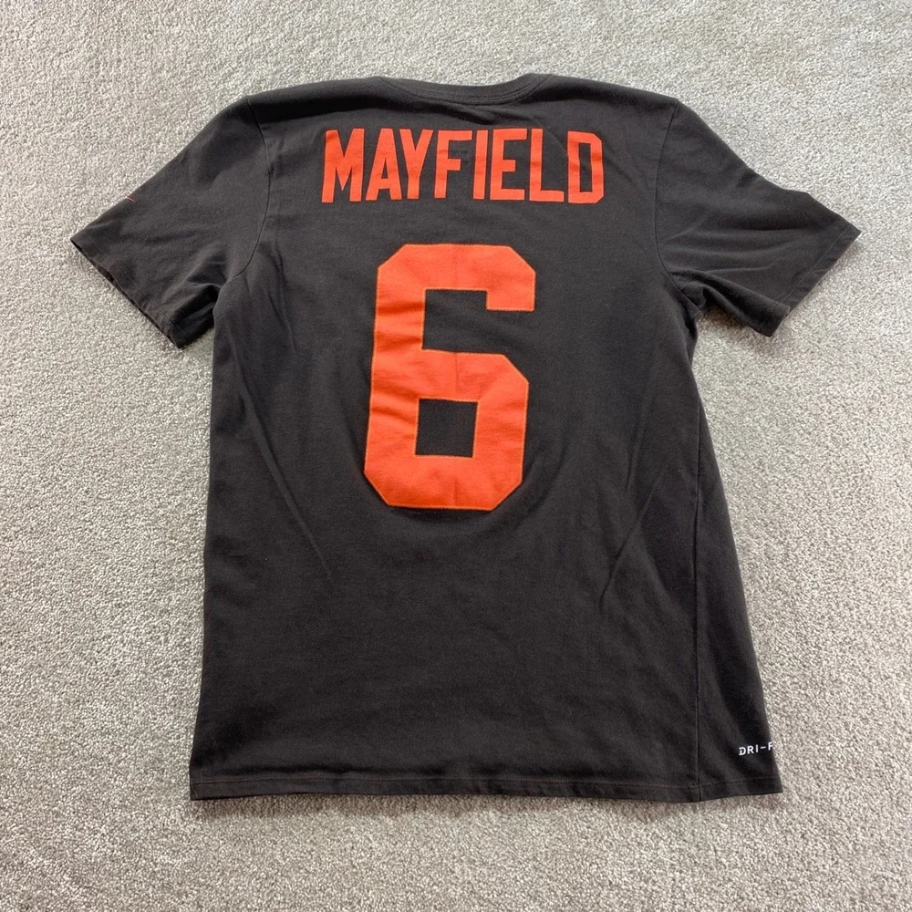 Nike Cleveland Browns Shirt Boys Medium Brown‎ Baker Mayfield Number 6 Dri-FIT